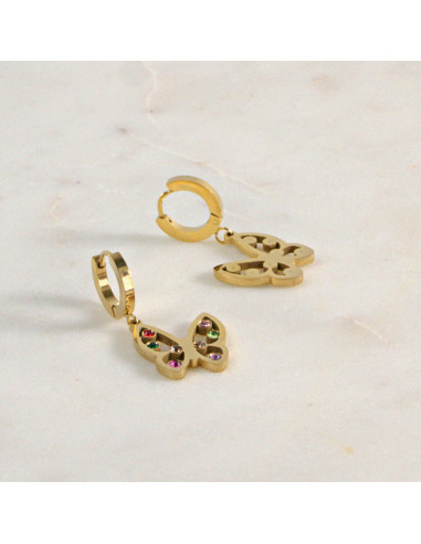 Kolczyki  ze stali chirurgicznej Złotr Motylki...