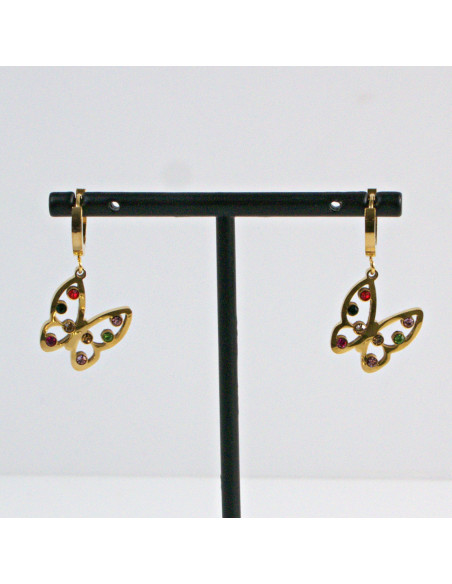 Kolczyki  ze stali chirurgicznej Złotr Motylki BOHO  Lolita Akcesoria