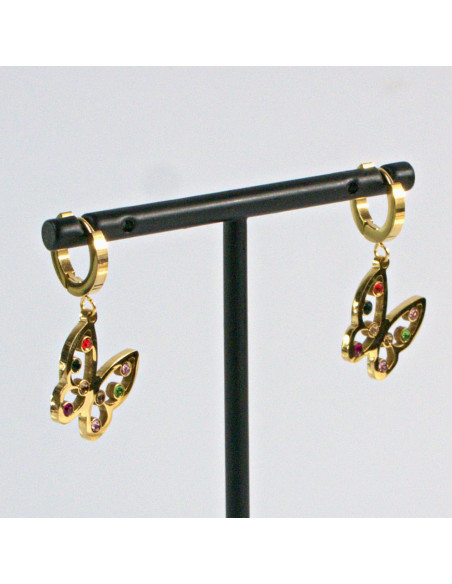 Kolczyki  ze stali chirurgicznej Złotr Motylki BOHO  Lolita Akcesoria