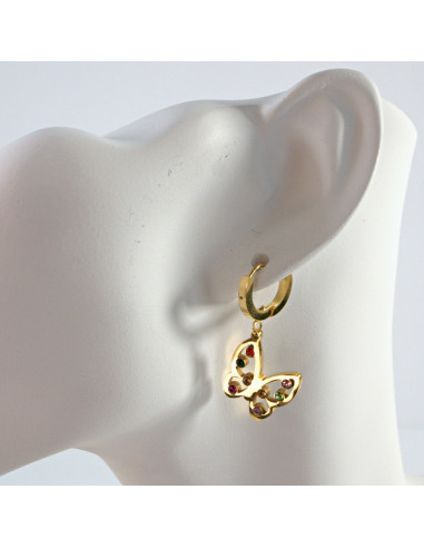 Kolczyki  ze stali chirurgicznej Złotr Motylki...