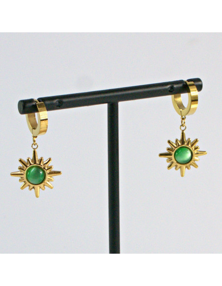 Kolczyki  ze stali chirurgicznej Zielone Słońce Lolita Akcesoria