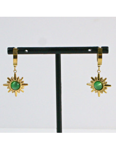 Kolczyki  ze stali chirurgicznej Zielone Słońce Lolita... 2