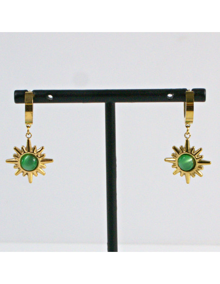 Kolczyki  ze stali chirurgicznej Zielone Słońce Lolita Akcesoria