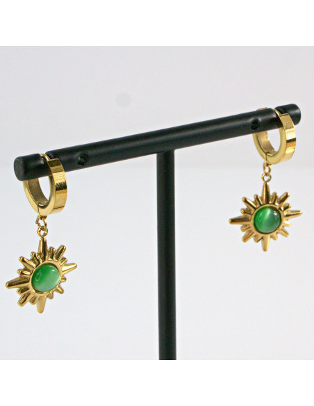 Kolczyki  ze stali chirurgicznej Zielone Słońce Lolita Akcesoria