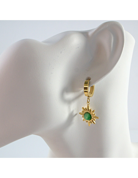 Kolczyki  ze stali chirurgicznej Zielone Słońce Lolita Akcesoria