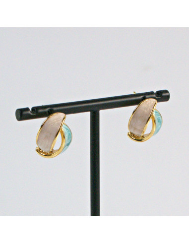 Kolczyki  ze stali chirurgicznej turkusowe...