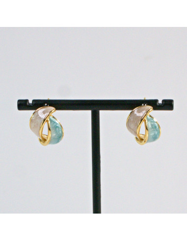Kolczyki  ze stali chirurgicznej turkusowe...