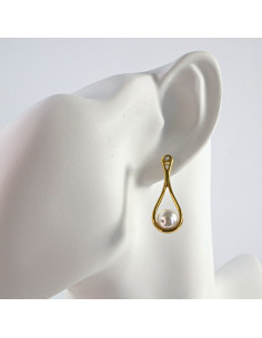 Kolczyki  ze stali chirurgicznej ŁEZKA Z PEREŁKĄ Lolita...