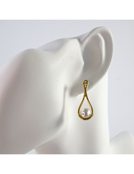 Kolczyki  ze stali chirurgicznej ŁEZKA Z PEREŁKĄ Lolita Akcesoria