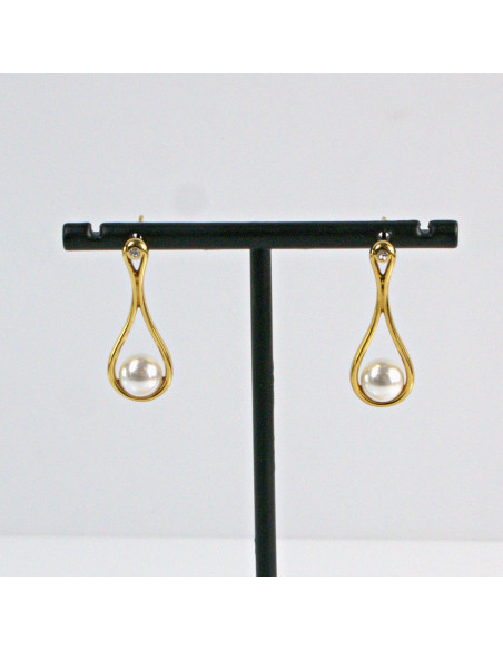 Kolczyki  ze stali chirurgicznej ŁEZKA Z PEREŁKĄ Lolita Akcesoria