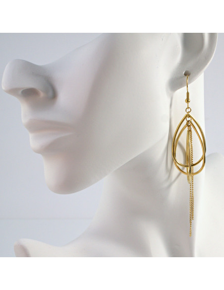 Kolczyki  ze stali chirurgicznej ZŁOTE WIECZOROWE Lolita Akcesoria