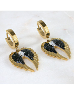 Kolczyki  ze stali chirurgicznej ZŁOTE SKRZYDŁA Lolita...