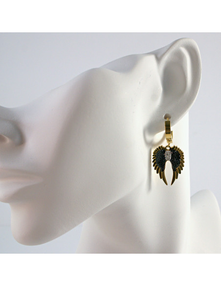 Kolczyki  ze stali chirurgicznej ZŁOTE SKRZYDŁA Lolita Akcesoria