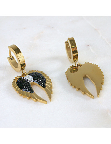 Kolczyki  ze stali chirurgicznej ZŁOTE SKRZYDŁA...