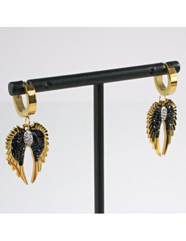 Kolczyki  ze stali chirurgicznej ZŁOTE SKRZYDŁA...