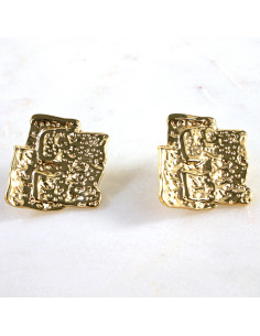 Kolczyki  ze stali chirurgicznej NIEREGULARNE ZŁOTE...