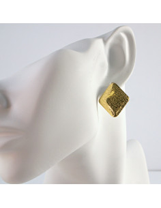 Kolczyki  ze stali chirurgicznej ZŁOTE ROMBY VINTAGE...