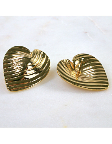 Kolczyki  ze stali chirurgicznej ZŁOTE SERCA...