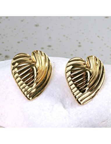 Kolczyki  ze stali chirurgicznej ZŁOTE SERCA...