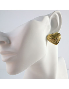 Kolczyki  ze stali chirurgicznej ZŁOTE SERCA VINTAGE...