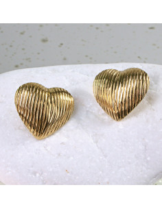 Kolczyki  ze stali chirurgicznej ZŁOTE SERCA VINTAGE... 2