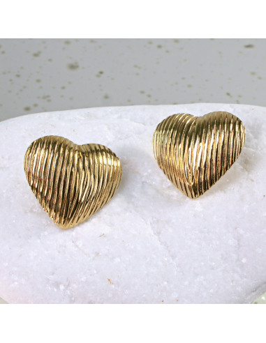 Kolczyki  ze stali chirurgicznej ZŁOTE SERCA...