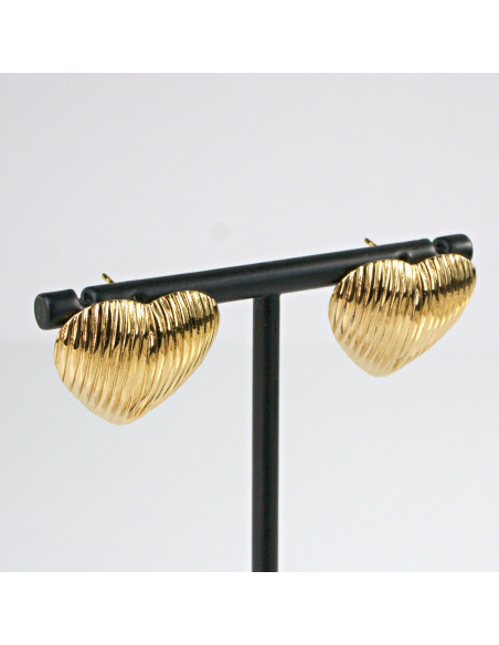 Kolczyki  ze stali chirurgicznej ZŁOTE SERCA VINTAGE Lolita Akcesoria