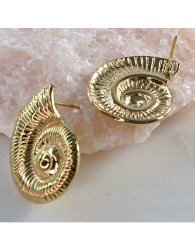 Kolczyki  ze stali chirurgicznej ZŁOTE MUSZLE...