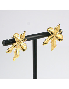 Kolczyki  ze stali chirurgicznej ZŁOTE KWIATY  BOHO... 2