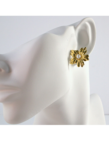 Kolczyki  ze stali chirurgicznej ZŁOTE KWIATY...