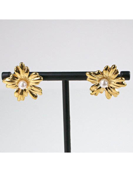 Kolczyki  ze stali chirurgicznej ZŁOTE KWIATY  BOHO Lolita Akcesoria