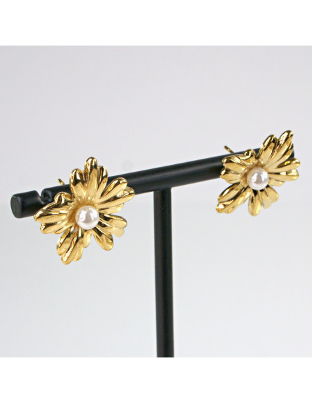 Kolczyki  ze stali chirurgicznej ZŁOTE KWIATY  BOHO Lolita Akcesoria