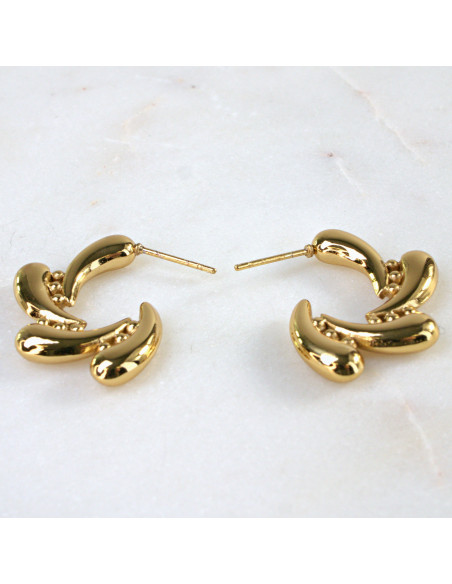 Kolczyki  ze stali chirurgicznej ZŁOTE "CIEKNĄCE" KOŁA Lolita Akcesoria