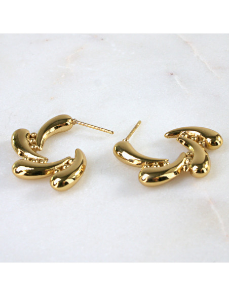 Kolczyki  ze stali chirurgicznej ZŁOTE "CIEKNĄCE" KOŁA Lolita Akcesoria