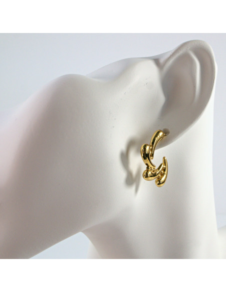 Kolczyki  ze stali chirurgicznej ZŁOTE "CIEKNĄCE" KOŁA Lolita Akcesoria