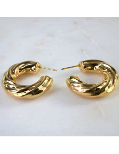 Kolczyki  ze stali chirurgicznej ZŁOTE GRUBE KOŁA Lolita... 2