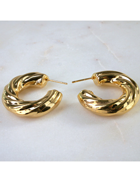 Kolczyki  ze stali chirurgicznej ZŁOTE GRUBE KOŁA Lolita Akcesoria