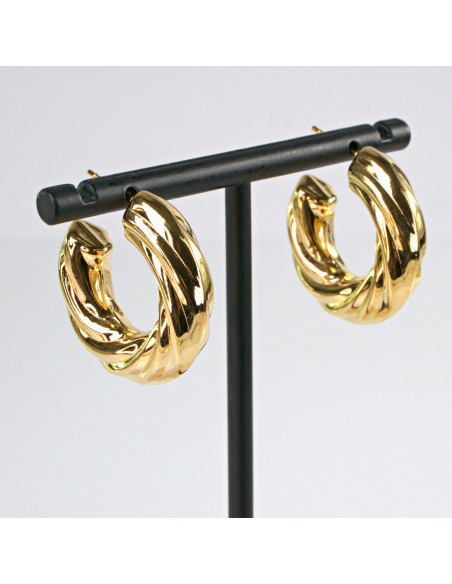 Kolczyki  ze stali chirurgicznej ZŁOTE GRUBE KOŁA Lolita Akcesoria