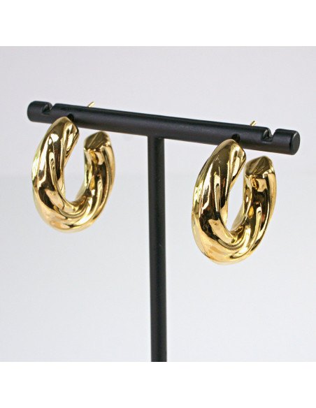 Kolczyki  ze stali chirurgicznej ZŁOTE GRUBE KOŁA Lolita Akcesoria