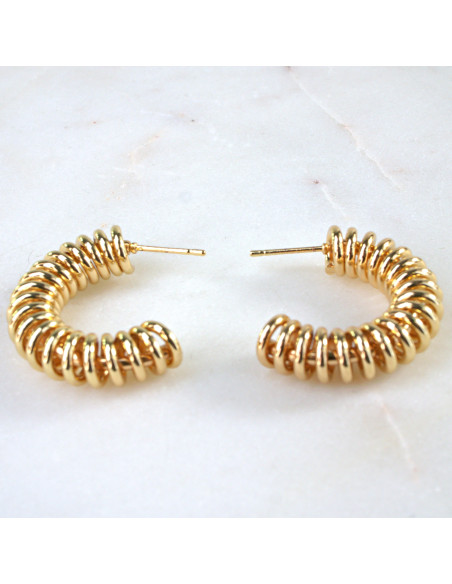 Kolczyki  ze stali chirurgicznej ZŁOTE GRUBE KOŁA Lolita Akcesoria