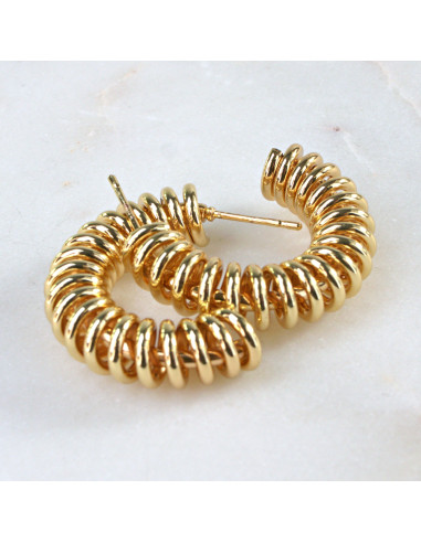 Kolczyki  ze stali chirurgicznej ZŁOTE GRUBE...