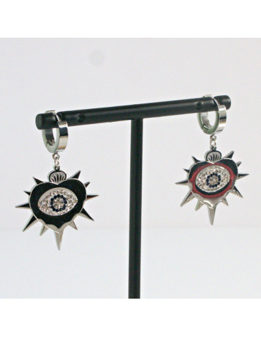 Kolczyki  ze stali chirurgicznej SREBRNE OKO...