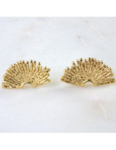 Kolczyki  ze stali chirurgicznej ZŁOTE WACHLARZE Lolita...