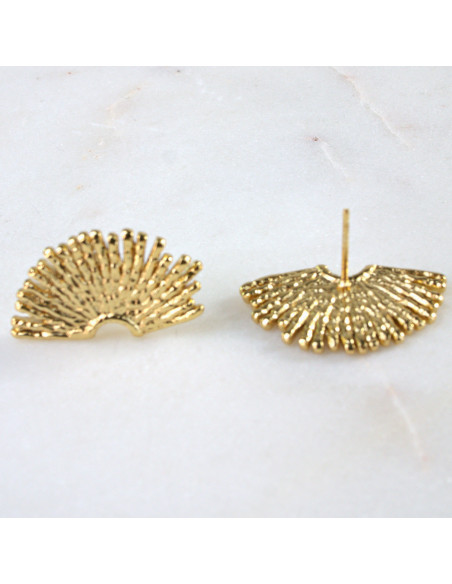 Kolczyki  ze stali chirurgicznej ZŁOTE WACHLARZE Lolita Akcesoria