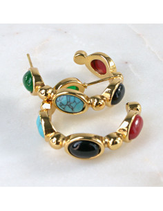 Kolczyki  ze stali chirurgicznej ZŁOTE KOŁA BOHO Lolita... 2