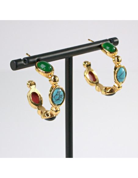 Kolczyki  ze stali chirurgicznej ZŁOTE KOŁA BOHO Lolita Akcesoria