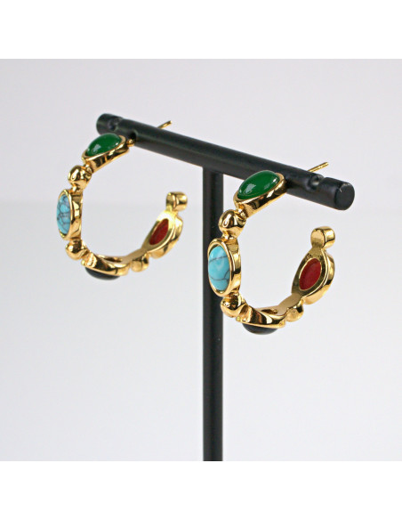 Kolczyki  ze stali chirurgicznej ZŁOTE KOŁA BOHO Lolita Akcesoria