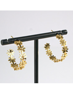 Kolczyki  ze stali chirurgicznej ZŁOTE KOŁA KWIATUSZKI... 2