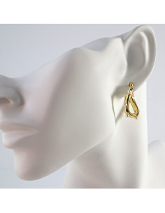 Kolczyki  ze stali chirurgicznej ZŁOTE KOŁA Z PERŁAMI...