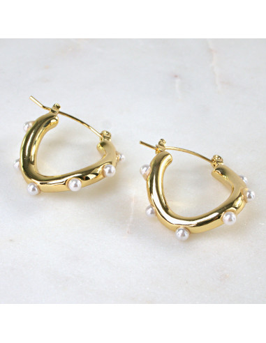 Kolczyki  ze stali chirurgicznej ZŁOTE KOŁA Z...